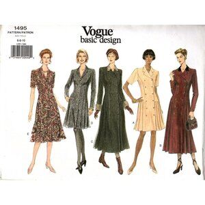 Vogue 1495 Misses 6 to 10 Loose Fitting Dress Vintage Uncut Sewing Pattern